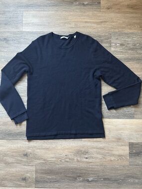 Vince Navy Double Layer Waffle Knit Wool Sweater Women’s Large super soft